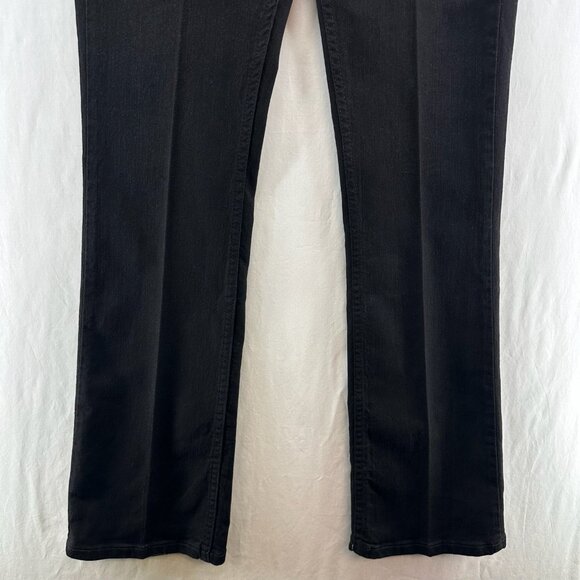 Riders by Lee Mid-Rise Bootcut Jeans Women 12 Long Stretch Denim Zip Fly Black - Picture 4 of 12